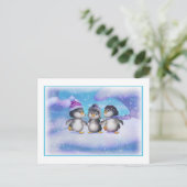 pinguïns briefkaart (Staand voorkant)