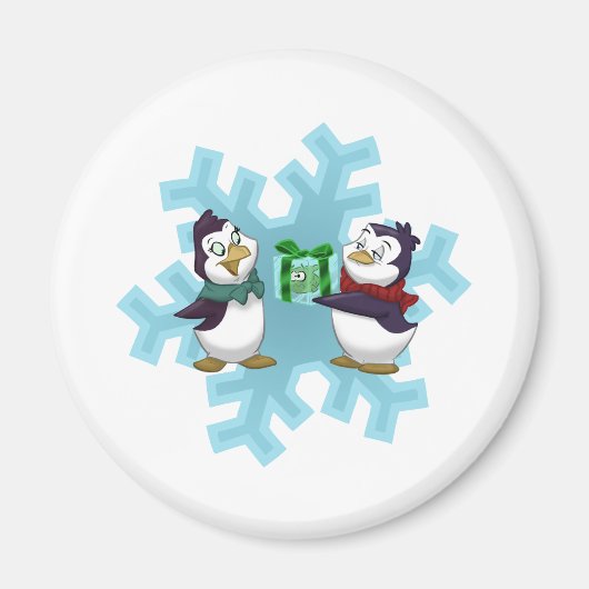 Pinguïns "Cool Yule" Magneet (Voorkant)