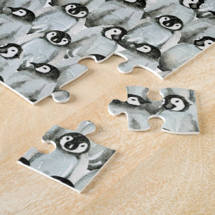 Pinguïns - Cute Pattern in Black White Legpuzzel