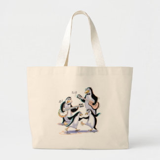 pinguïns die zwemmen grote tote bag