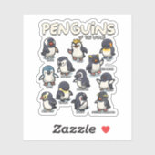 Pinguïns Dieren van de Wereld Pinguïn Liefde Sticker (Vel)