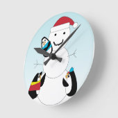 Pinguïns en het Man van sneeuw Ronde Klok (Hoek)