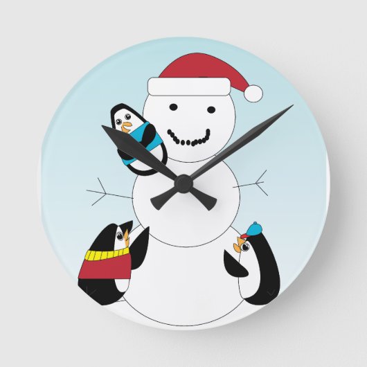 Pinguïns en het Man van sneeuw Ronde Klok (Voorkant)