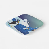 Pinguïns en ijs papieren bordje (Gebogen)