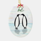 Pinguïns en Mistletoe Holiday Ornament (Achterkant)