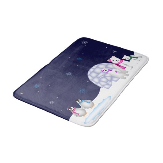 Pinguïns en poolBeren Bath Mat (Gekanteld)