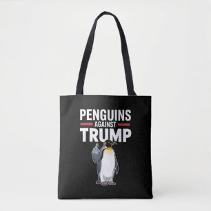 Pinguïns Flippers Omhoog Verzetten Zich Tegen Trum Draagtas