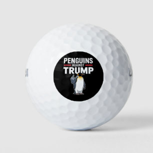 Pinguïns Flippers Omhoog Verzetten Zich Tegen Trum Golfballen
