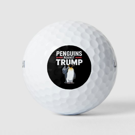 Pinguïns Flippers Omhoog Verzetten Zich Tegen Trum Golfballen (Voorkant)