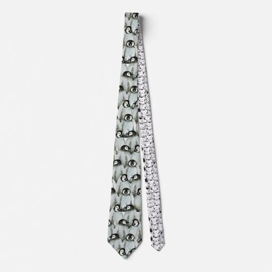 Pinguïns - Fun Black en White Pattern Stropdas (Voorkant)