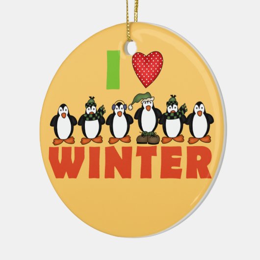 Pinguïns Ik hou van Winter Keepsake Ornament (Links)