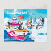 pinguïns in Antarctica Briefkaart (Voorkant)