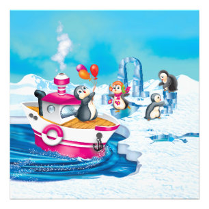 pinguïns in Antarctica Foto Afdruk