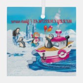 pinguïns in Antarctica Glas Ornament (Achterkant)