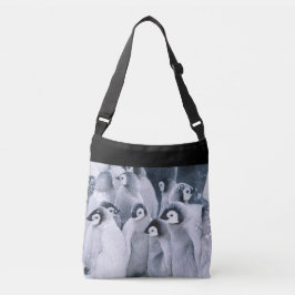 Pinguïns in de sneeuw crossbody tas