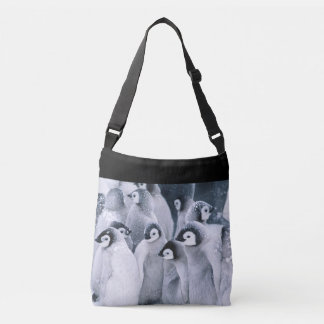 Pinguïns in de sneeuw crossbody tas