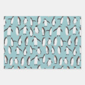 Pinguïns in het sneeuwpatroon inpakpapier vel (Voorkant)