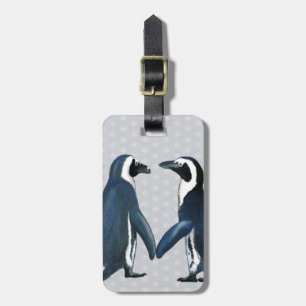 Pinguïns in liefde bagagelabel