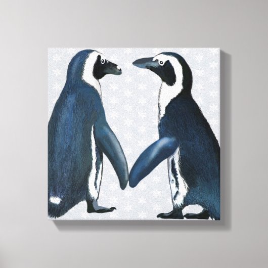 Pinguïns in liefde canvas afdruk (Voorkant)