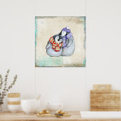 Pinguïns in winterscharven en Petten Poster (Keuken)