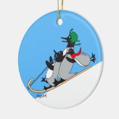 Pinguïns Keramisch Ornament (Links)