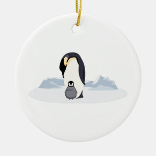 pinguïns keramisch ornament