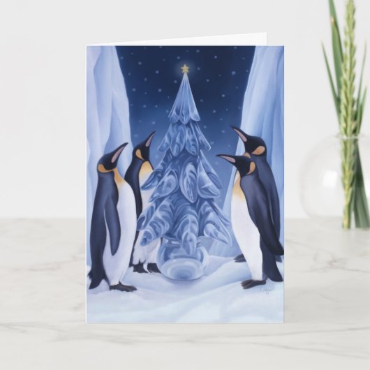 Pinguïns kerstKaart Feestdagen Kaart (Voorkant)