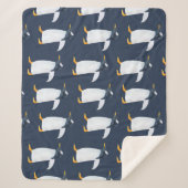 Pinguïns: kleine donkere Waterverf Sherpa Deken (Voorkant)