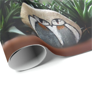 Pinguïns kunst foto mat inpakpapier, 30" x 6' cadeaupapier