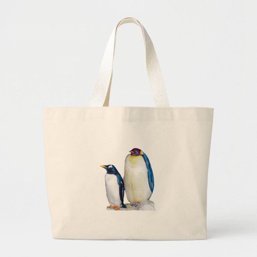 Pinguins Large Canvas Tas (Voorkant)