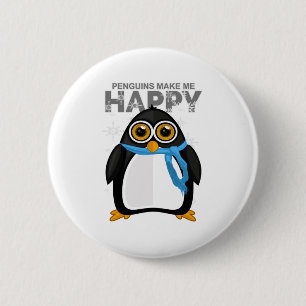 Pinguïns maken me gelukkig ronde button 5,7 cm