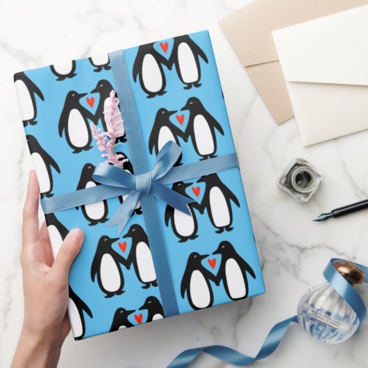 Pinguïns met heetspoeling cadeaupapier (Geschenken)
