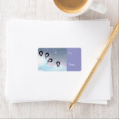 Pinguïns met kerstcadeautjes etiket (Insitu)