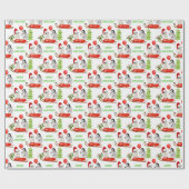 Pinguïns met kerstWaterverf Cadeaupapier (Vlak)