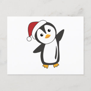 Pinguïns met kerstwinterpinguïns briefkaart