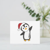 Pinguïns met kerstwinterpinguïns briefkaart (Staand voorkant)