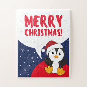 Pinguïns met kerstwinterpinguïns legpuzzel