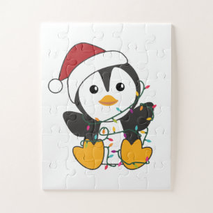Pinguïns met kerstwinterpinguïns legpuzzel