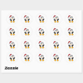 Pinguïns met kerstwinterpinguïns ronde sticker (Vel)