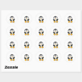 Pinguïns met kerstwinterpinguïns ronde sticker (Vel)