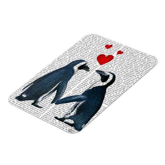 pinguïns met liefdesharten magneet (Linkerzijde)