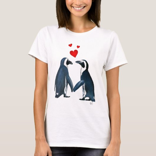 pinguïns met liefdesharten t-shirt (Voorkant)