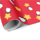 Pinguïns met ster - cadeaupapier (Rol Hoek)