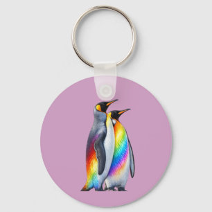 Pinguïns met trots staan samen sleutelhanger