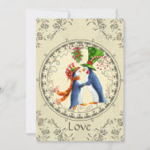 Pinguïns, Mistletoe  winter, behalve de datum Kaart (Voorkant)