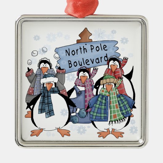 Pinguïns Noordpool Vakantie Keepsake Ornament (Voorkant)