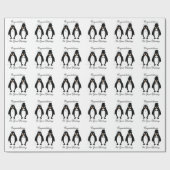 Pinguïns ontwerp bruiloft cadeaupapier (Vlak)