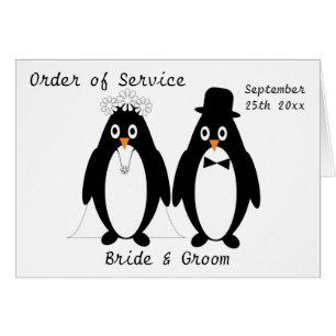 Pinguïns Ontwerp Bruiloft Orde van Service