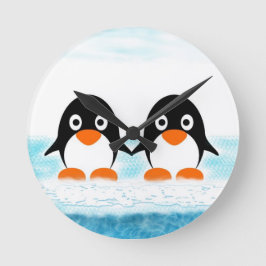 pinguïns op de klok van iceburg