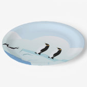 pinguïns papieren bordje (Gekanteld)